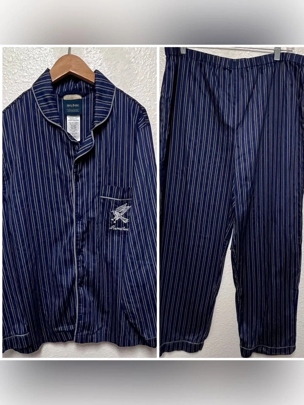 Pottery Barn Teen Harry Potter Ravenclaw House Pajama Set - L Large Sateen
